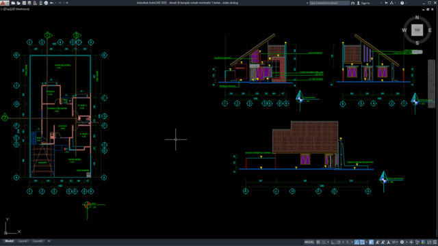 denah & tampak rumah minimalis 1 lantai