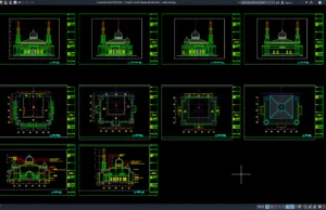 Download Desain Masjid 2 Lantai Ukuran 23×26 Meter DWG AutoCAD masjid 2 lantai ukuran 23x26 meter
