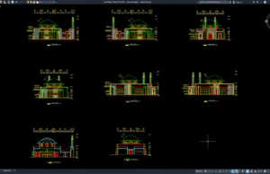 Download Referensi Elevasi Tampak Masjid Format DWG AutoCAD elevasi masjid