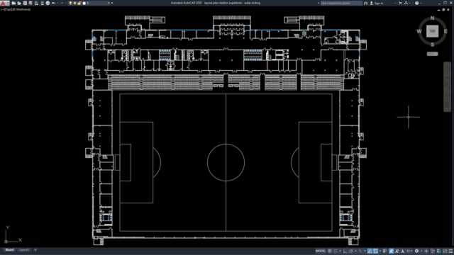 layout plan stadion sepakbola