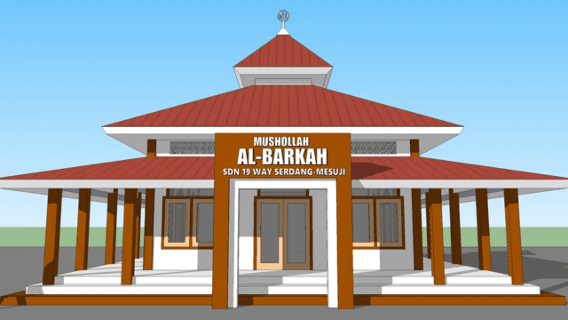 mushola 12m x12m sketchup