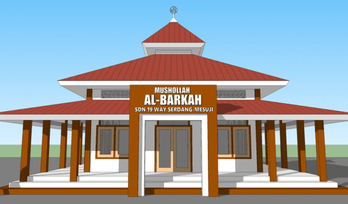 mushola 12m x12m sketchup