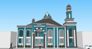 masjid baitul iman 2 lantai sketchup