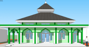 mushola 14m x14m sketchup