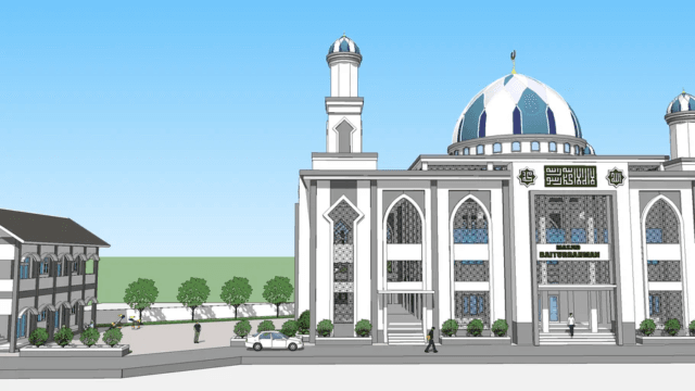 masjid baiturahman 2 lantai sketchup