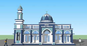 masjid dan menara sketchup