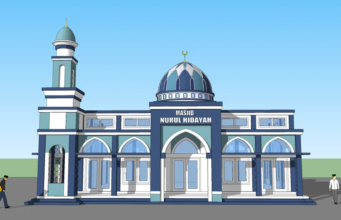 masjid dan menara sketchup