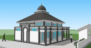 mushola 9,5m x 11m sketchup