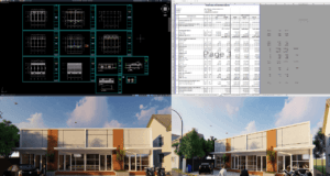 kios minimalis lengkap dengan rab dan sketchup