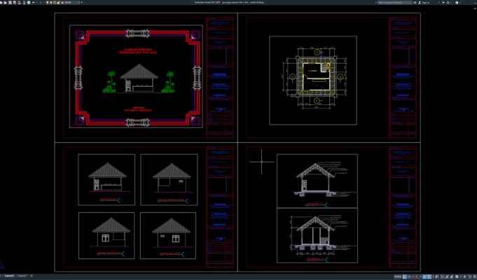 pos jaga ukuran 6m x 6m