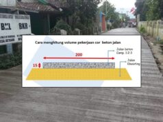 cara menghitung volume jalan cor beton