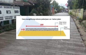 cara menghitung volume jalan cor beton