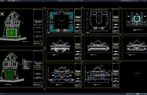 Download Desain Masjid 2 Lantai Pondok Pesantren An-Nur DWG AutoCAD masjid pondok pesantren an-nur