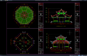 Download Desain Rumah Oktagonal Asia DWG AutoCAD rumah oktagonal asia