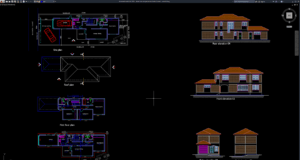 denah dan tampak rumah klasik 2 lantai