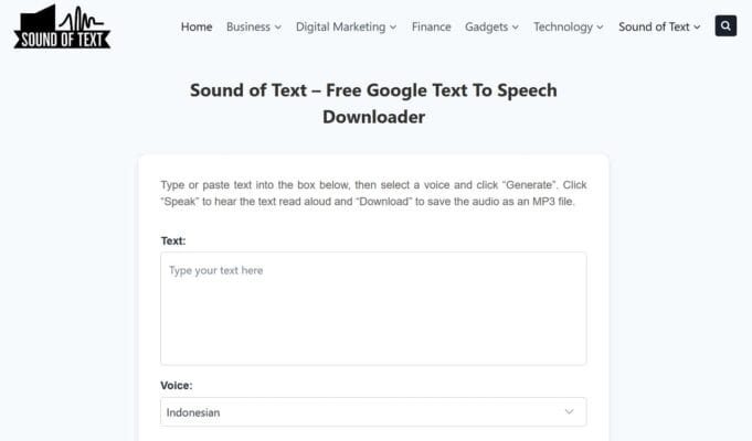 sound of text