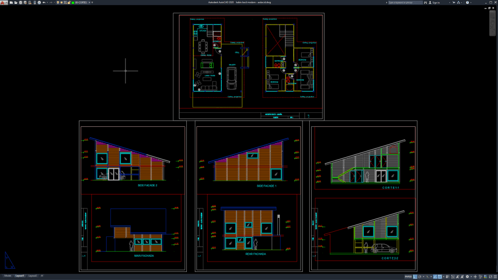 Download Desain Kabin Kecil Modern DWG AutoCAD - Asdar Id