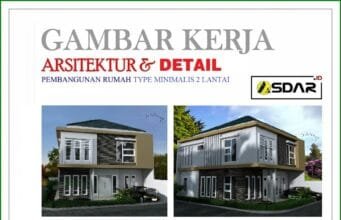 gambar kerja bestek rumah 2 lantai type minimalis