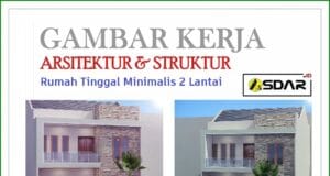 gambar kerja bestek rumah minimalis 2 lantai