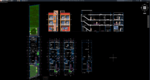 referensi denah memanjang 3 lantai