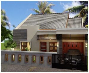 gambar 3d rumah 1 lantai type minimalis