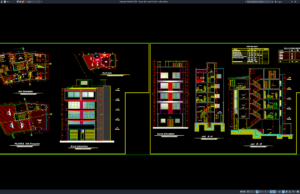 Download Desain Kantor dan Rumah 5 Lantai DWG AutoCAD kantor dan rumah 5 lantai