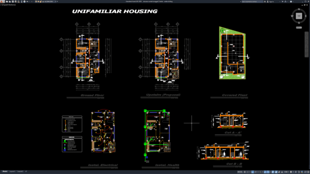rencana rumah tunggal 2 lantai