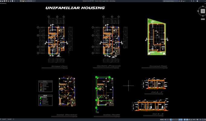 rencana rumah tunggal 2 lantai