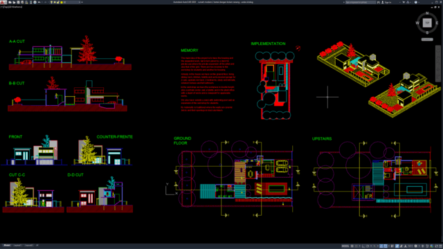 rumah modern 2 lantai plus kolam renang