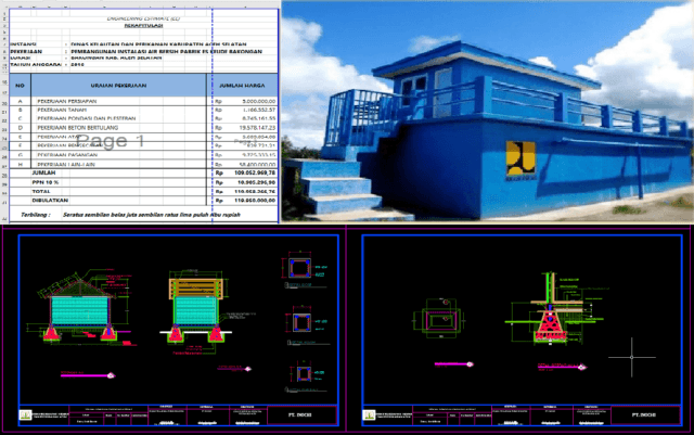 bak air 3,5m x 2,5m lengkap dengan rab
