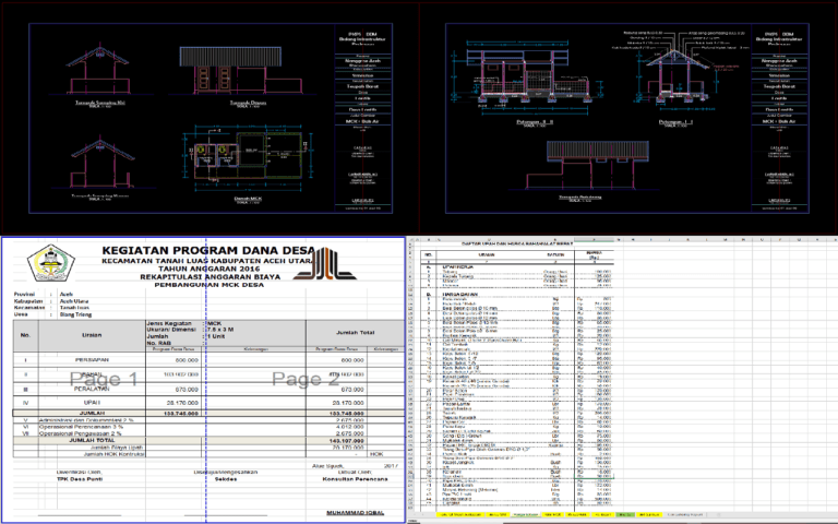 [RAB Lengkap] Download Gambar MCK (Mandi Cuci Kakus) DWG AutoCAD - Asdar Id