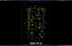 Download Denah Type 36/72 Bagian 3 DWG AutoCAD denah type 36-72 bagian 3