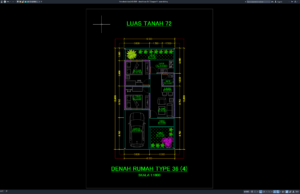Download Denah Type 36/72 Bagian 4 DWG AutoCAD denah type 36-72 bagian 4