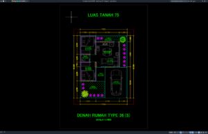 Download Denah Type 36/75 Bagian 5 DWG AutoCAD denah type 36-75 bagian 5