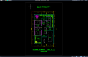 Download Denah Type 36/94 Bagian 9 DWG AutoCAD denah type 36-94 bagian 9