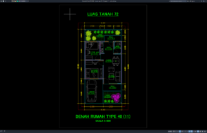 Download Denah Type 40/72 Bagian 11 DWG AutoCAD denah type 40-72 bagian 11
