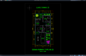 Download Denah Type 40/72 Bagian 3 DWG AutoCAD denah type 40-72 bagian 3