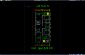 Download Denah Type 40/78 Bagian 2 DWG AutoCAD denah type 40-78 bagian 2