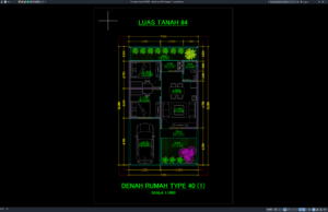 Download Denah Type 40/84 Bagian 1 DWG AutoCAD denah type 40-84 bagian 1