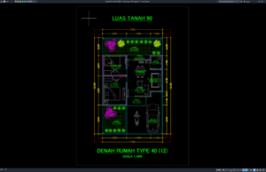 Download Denah Type 40/90 Bagian 12 DWG AutoCAD denah type 40-90 bagian 12