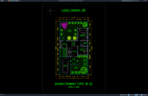 Download Denah Type 42/120 Bagian 2 DWG AutoCAD denah type 42-120 bagian 2