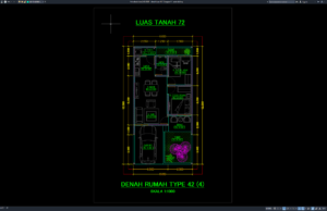 Download Denah Type 42/72 Bagian 4 DWG AutoCAD denah type 42-72 bagian 4