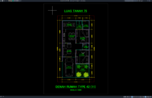 Download Denah Type 42/75 Bagian 11 DWG AutoCAD denah type 42-75 bagian 11