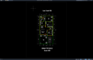 Download Denah Type 60/105 Bagian 1 DWG AutoCAD denah type 60-105 bagian 1