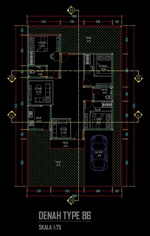 001 GAMBAR KERJA RUMAH MINIMALIS TIPE 86 - ASDAR.ID