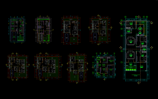 denah rumah tinggal 1 lantai dwg autocad