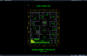 Download Denah Type 90/120 Bagian 10 DWG AutoCAD denah type 90-120 bagian 10