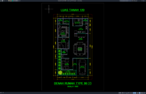 Download Denah Type 90/120 Bagian 7 DWG AutoCAD denah type 90-120 bagian 7