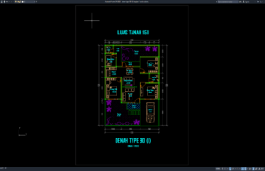 Download Denah Type 90/150 Bagian 1 DWG AutoCAD denah type 90-150 bagian 1
