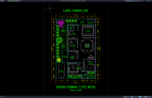 Download Denah Type 90/150 Bagian 6 DWG AutoCAD denah type 90-150 bagian 6